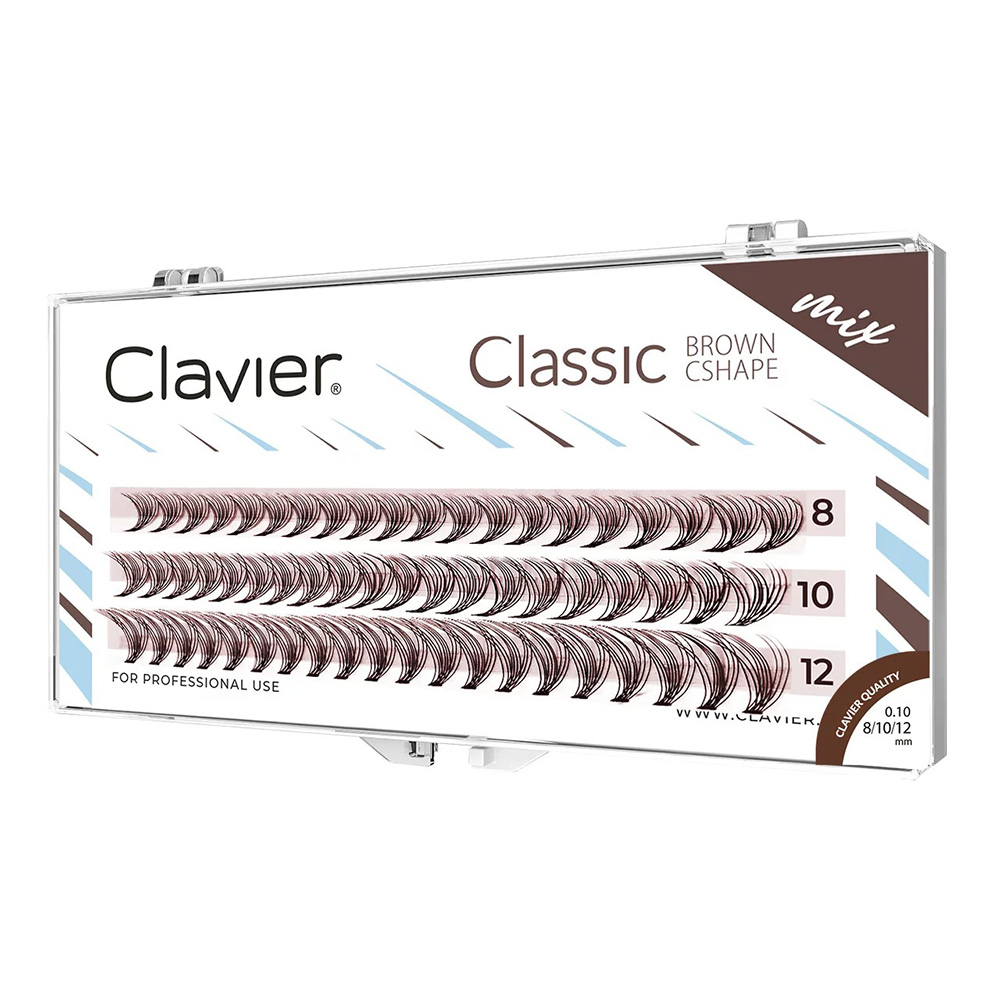 Eyelash Extensions Classic - Clavier Classic Brown Eyelashes Natural Cluster