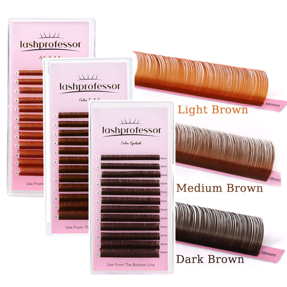 Eyelash Extensions Classic - Cocoa Chocolate Brown Eyelashes Individual Classic