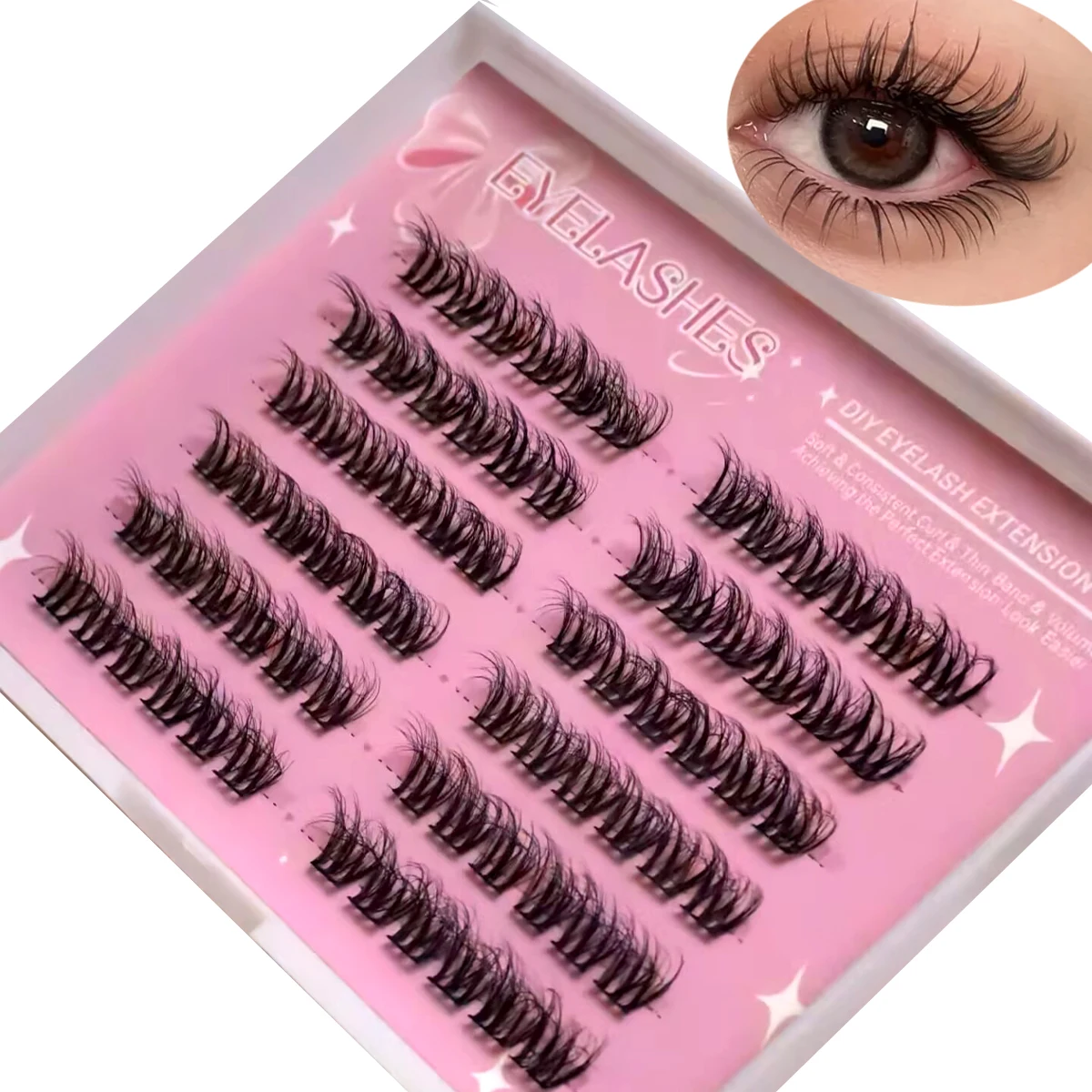 AMSDCN 10 rows false eyelash   - Eyelash Extension For Big Eyes review and price